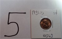 1931 DLincoln One Cent MS63