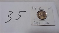 1981 Nickel UNC Five Steps