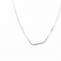 18" Bar & Bead Link Sterling Silver Chain