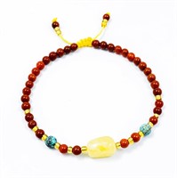 Red Jasper, Citrine & Turquoise Beaded Bracelet