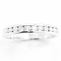 Diamond & 14k White Gold Band Ring