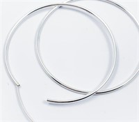 MILLARD 2" Slender Silver Hoop Earrings