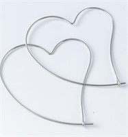 Large Silver Modern Heart Hoop Earrings