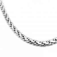 16" Flat Braided Sterling Silver Chain Necklace