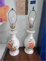 Matching Flowered Lamps
