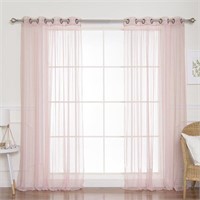 Solid Sheer Grommet Curtains 2 Panels