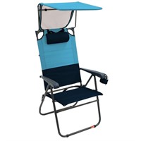 Hi-Boy Blue Sky/Navy Aluminum Patio Canopy  Chair