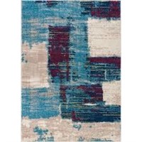 Central Park Blue Abstract  Rug 3'.3"x5'