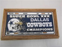 Super Bowl XXX Dallas Cowboys Clock Oak Frame