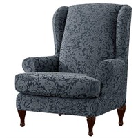 Damask Elastic Armchairs Wingback Chair Slipcover