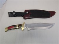 16 in Solid Shank Knife w Leather Sheath