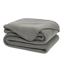 Set of 2 Grey Cozy Fleece Throw 50" x 60" each