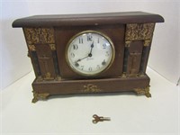 Old Lion Sessions Mantle  Clock Wind Up with Key