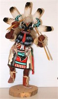 Angry Native American Kachina Doll Signed