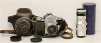 Vintage Exakta VX 35mm Camera w 2 Lens, Case