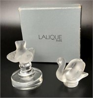 Lalique Swan and Dove Figurines