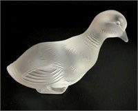Baccarat Frosted Crystal Duck Figurine