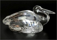 Baccarat Crystal Nesting Stork Figurine