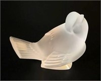 Lalique Frosted Crystal  Sparrow Figurine