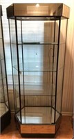 Tall Lighted Hexagon Display Case