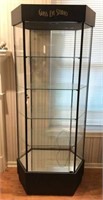 Tall Lighted Hexagon Display Case
