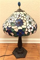 Table Lamp with Stained Glass Shade