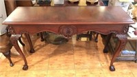 Mahogany Console Table with Ball and Claw Feet