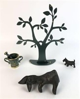 Swarovski Tree Display, Brass Scottie Dog, Rabbit