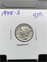 1945-S MERCURY SILVER DIME