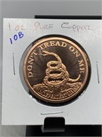 1 OZ COPPER BULLION DONT TREAD ON ME