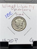 1920 MERCURY SILVER DIME