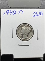 1942-D MERCURY SILVER DIME