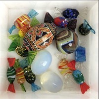Glass Eggs, Sphere and Candy
