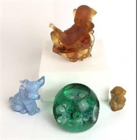 Glass Paperweights and Figurines