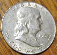Franklin  half dollar  1962