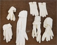 6 pair women's white dress gloves