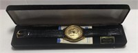 22KT Gold Plt Sorcerer's Aprentice Coin Watch