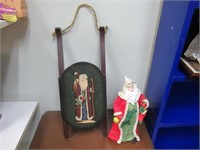 Santa Figurine and Sleigh Wall Hanger