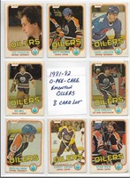 1981-82 O-Pee-Chee Oilers 8 card Lot