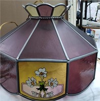 Stained Glass Swag Lamp 10"H 16" D