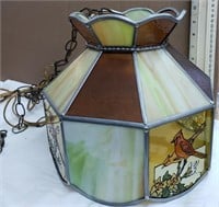 Stained Glass Swag Lamp 10"H 16" D