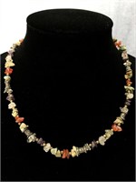 Pretty Fall Colored Rock Beaded Necklace