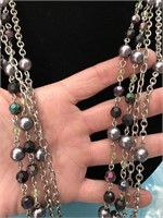 Beautiful Silver and Grey Beads / Multi Chains