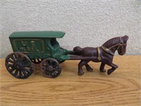Cast Iron US Mail Horse & Wagon 6 1/2"