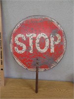 Vintage Stop Sign For Crosswalk