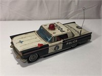 Vintage Battery Operated Tin Police Car Toy