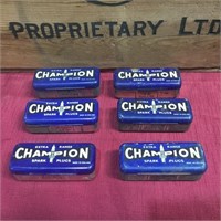 6 x Champion Spark Plug Tins #1