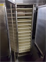 Enclosed Aluminum tray cart with Cup Cake Holders