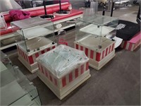 3 Counter Top Glass Display Cases - One dismantled