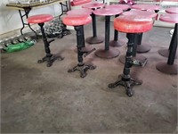 3 Desert Shop Stools with Ornate bases